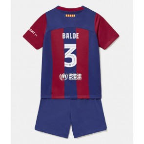 Barcelona Alejandro Balde #3 Replika Babytøj Hjemmebanesæt Børn 2023-24 Kortærmet (+ Korte bukser)